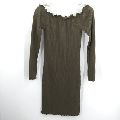 Vero Moda Women's Rib Off-The-Shoulder Bodycon Dress Ivy Green Size Medium NWT