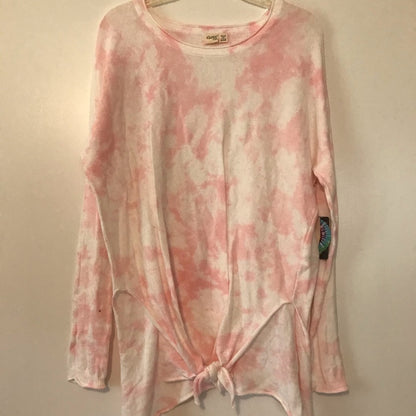 Cloth by Design NWT Pink Tie Dye front tie sweater XS