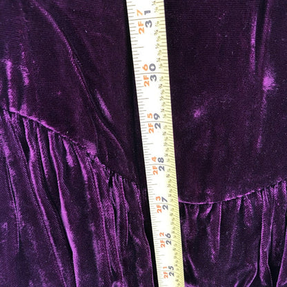 Alfred Angelo Vintage Sleeveless Purple Large/Medium velvet dress Fit Flare Zip