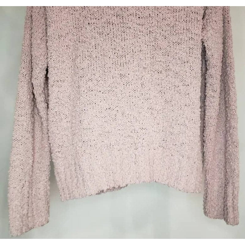 Sanctuary Popcorn Pullover Sweater Large Frosty Mauve NEW Long Sleeve Mock Neck