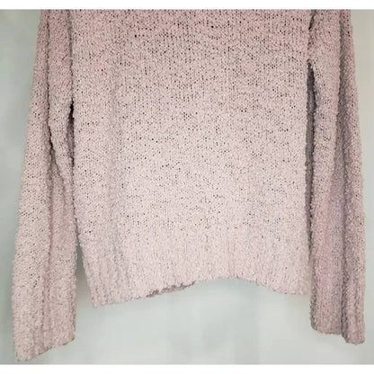 Sanctuary Popcorn Pullover Sweater Large Frosty Mauve NEW Long Sleeve Mock Neck