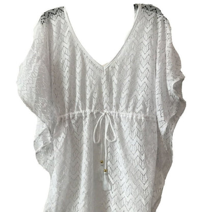 Miken Crochet Caftan Cover Up Swimsuit Swimwear Size Medium