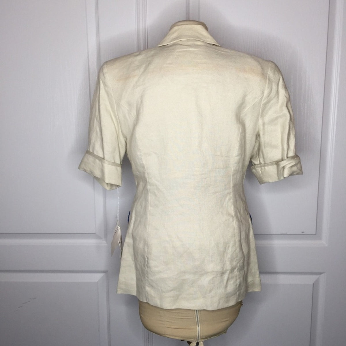 Premiere Designer 2 Pc. vintage Pant Jacket Suit Vintage LINEN Size 10 Cream