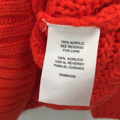 One A Pullover Sweater Long Sleeve Crew Neck Cable Knit Solid Red Size Small