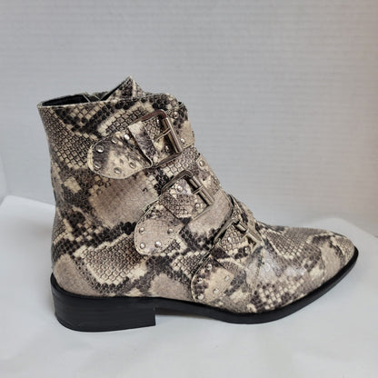 Steven Womens Harmon Ankle Bootie Side Zip Cushion Multicolor Snake Skin Size 9