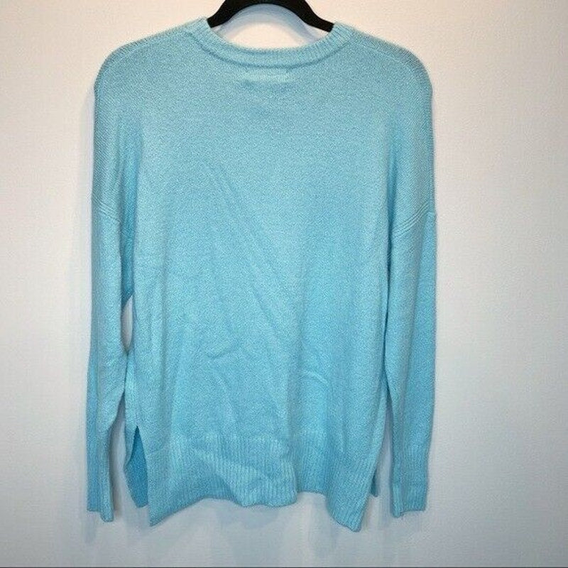 Treasure & Bond Cozy Crew Neck Sweater Ribbed Trim Sz XXS/2XS Blue Milky NWT