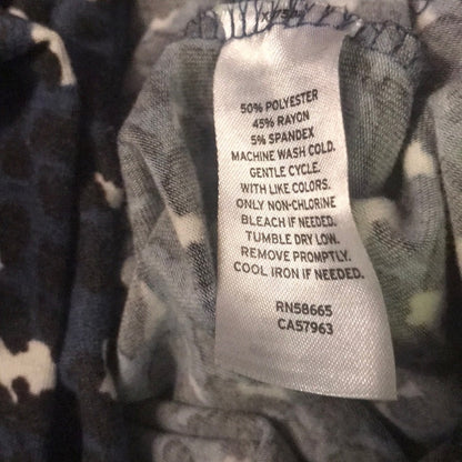 BP Blue Animal Print Pullover Hoodie NEW Size Large LEOPARD long sleeve top