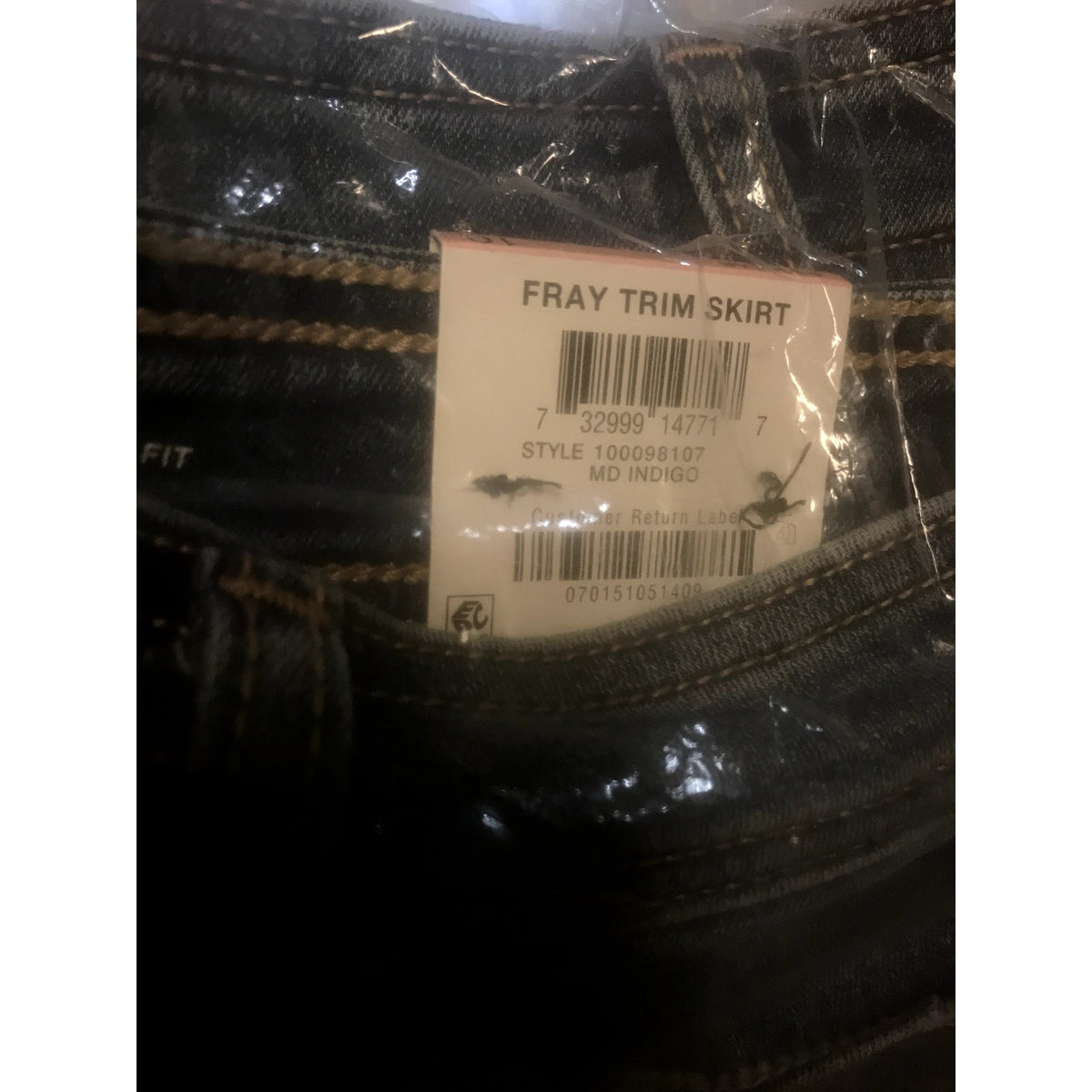 INC International Concepts NWT Fray-Trim Crossover-Hem Denim Skirt Blue Size 10