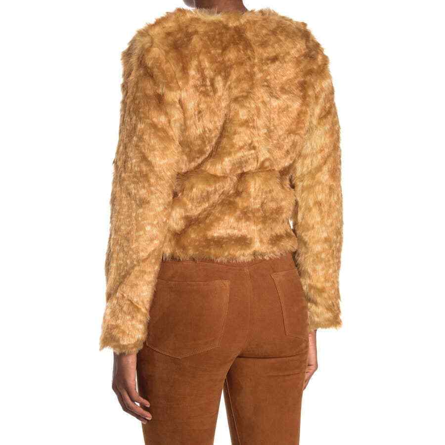 Noize NWT Light Brown Faux Fur Fully Lined Jacket Size Large