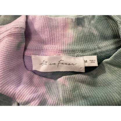 All In Favor Crop Crew Neck Sweatshirt Sz Medium Green & Purple Tie Dye NWT