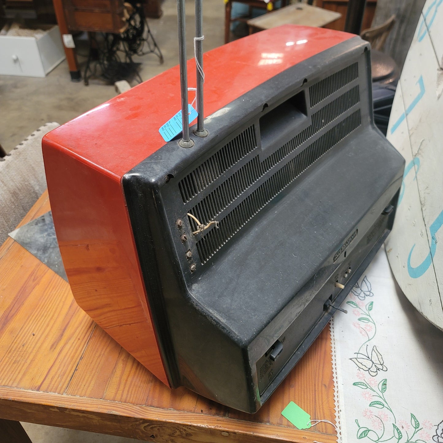 Sylvania VC RED vintage television TV non working theatre movie staging prop