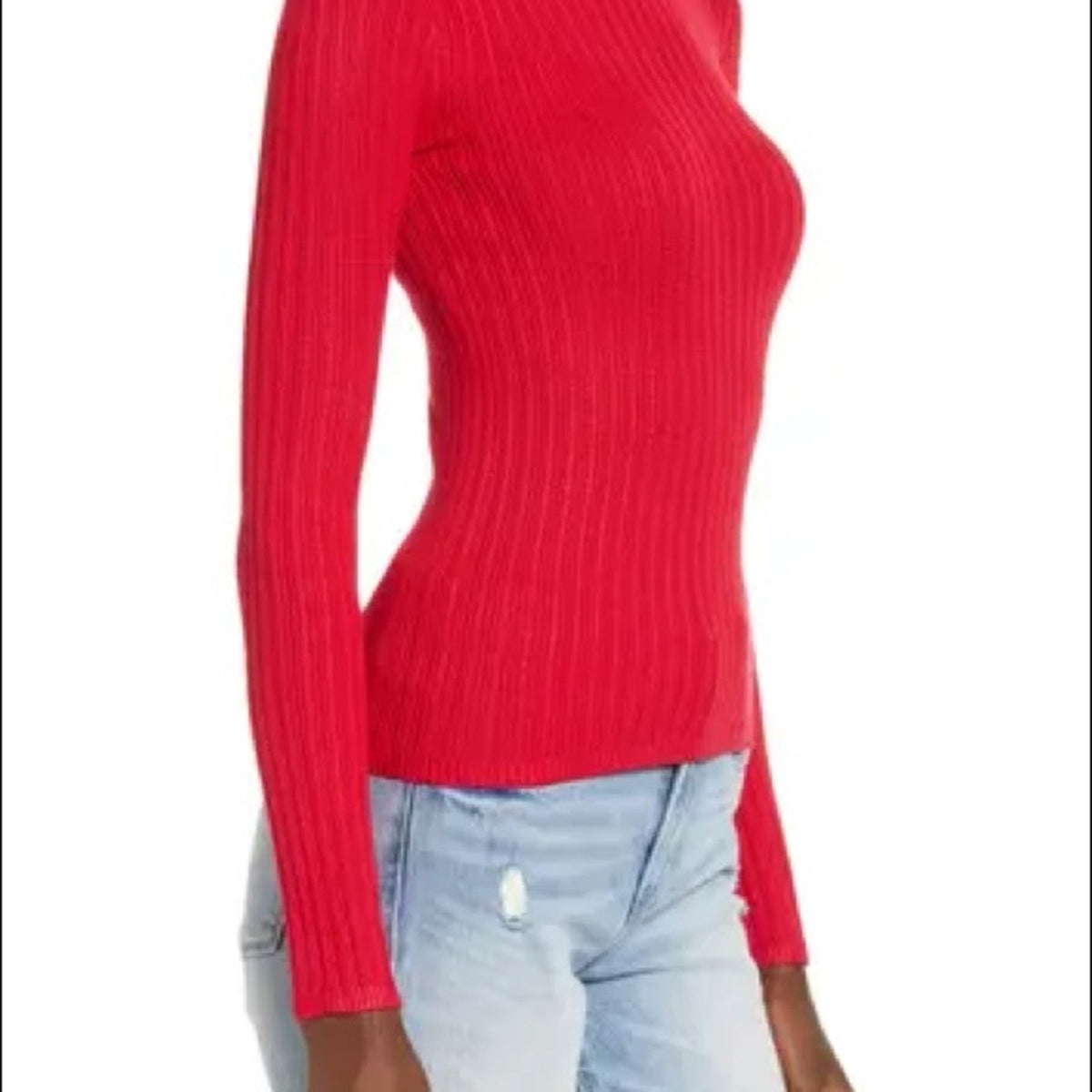 Love by Design NWT Red Skivvy Ribbed Sweater Large