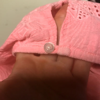 Vineyard Vines Pink Eyelet Knit Mix A-Line Top Size XS blouse sleeveless summer