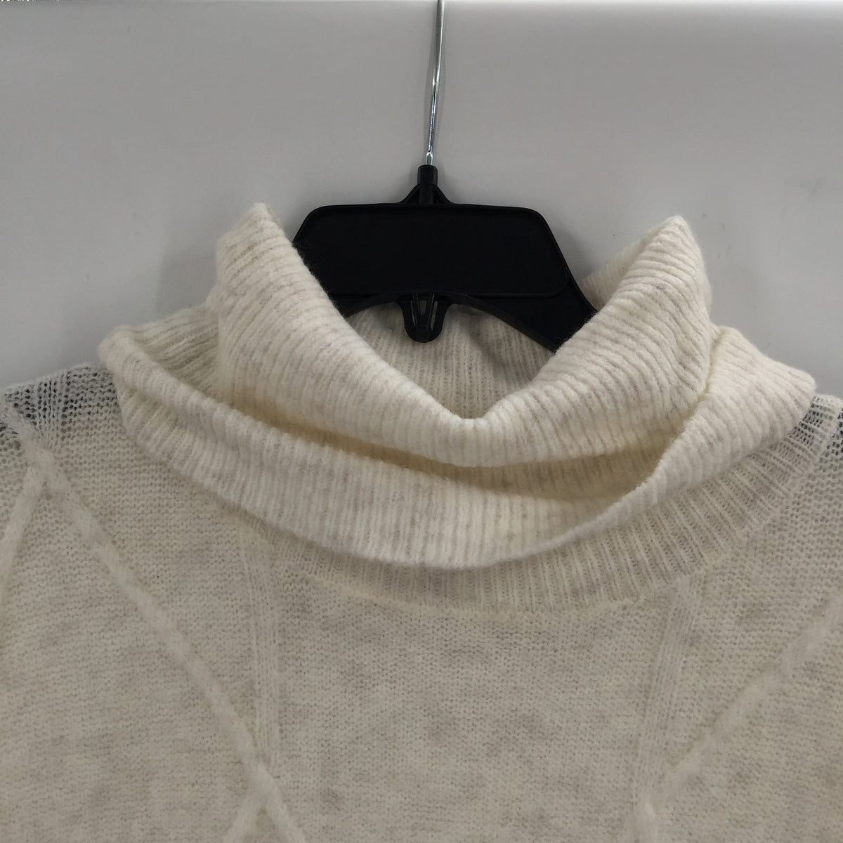 14th & Union Cozy Cable Turtleneck Tunic Sweater Long Sleeves Ivory Size Large