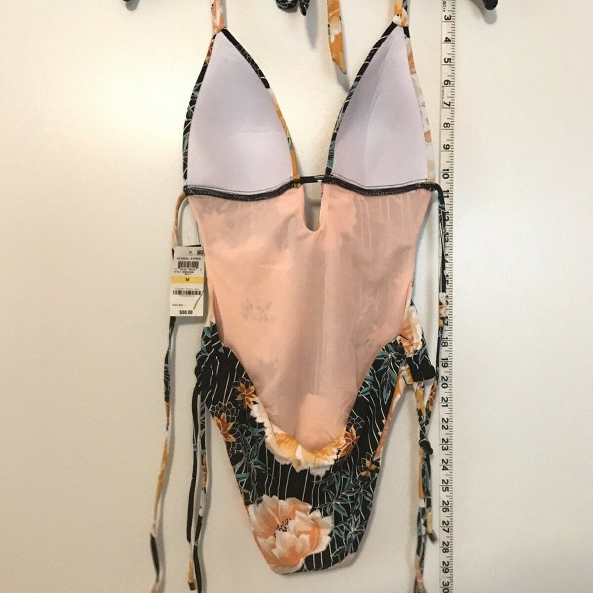 Bar III Floral Cut Out Monokini One Piece Swimsuit Size Medium