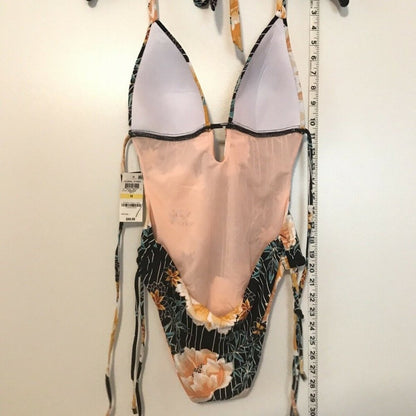 Bar III Floral Cut Out Monokini One Piece Swimsuit Size Medium