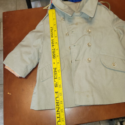 London fog VINTAGE child's coat metal zipper liner Hooded tan Toddler 8-12 month