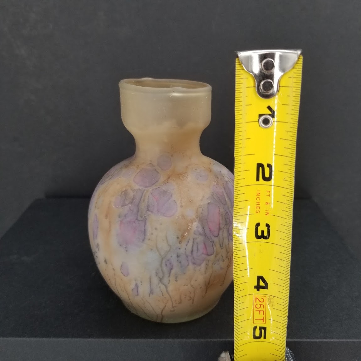 Handblown Glass Vase Petite Alcohol Ink Hand painted 5" tall bud vase tiny MINI