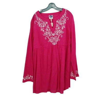 Diane Gilman NWT Embroidered Pink Long Sleeve Blouse Size Large