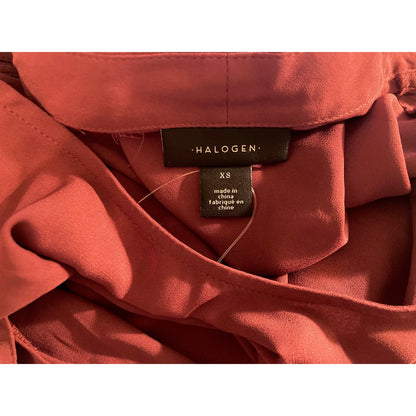 Halogen Draped Surplice Cami Insert Pullover Blouse XS/Extra Small Burgundy NWT