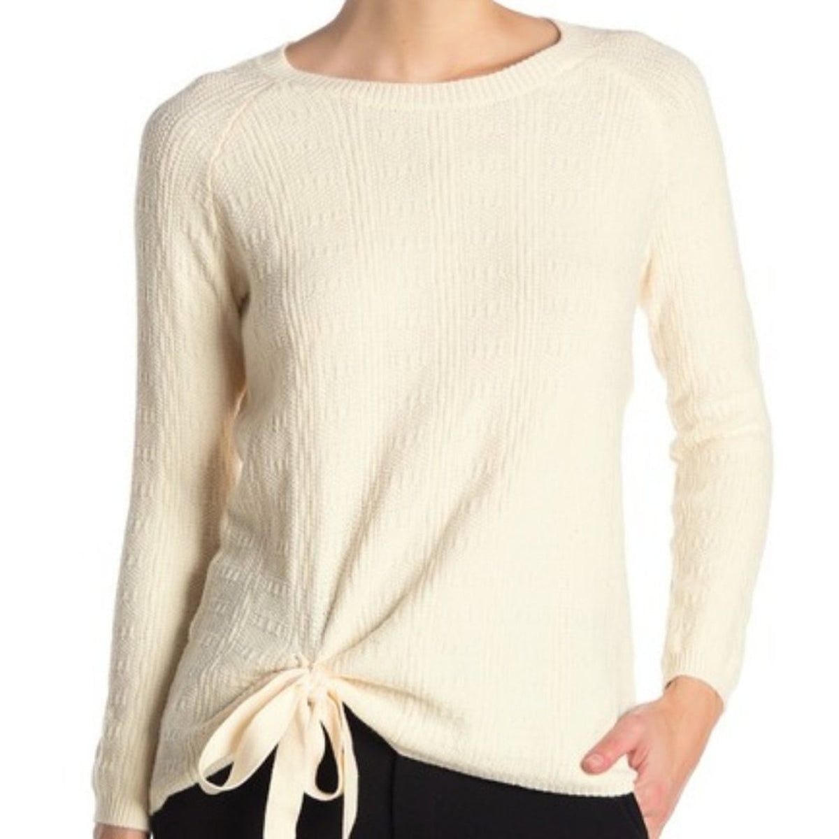 NWT T Tahari Textured Knit Tie Pullover Sweater Size XLarge