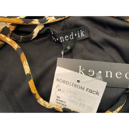 Kenedik Animal Print Square Neck Crisscross V-Back Mini Dress Sz Small Multi NWT