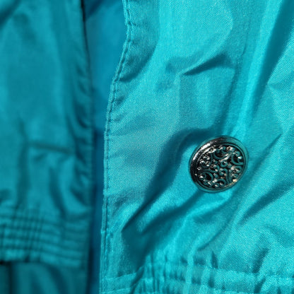 Vintage Worthington Essentials 16W Raincoat Trench Coat Jacket Teal Lined