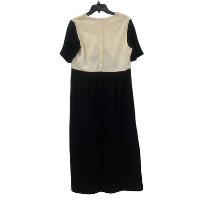 LANE BRYANT Womens Short Sleeve Maxi Dress V-Neck Embroidered Detail Cream/Black