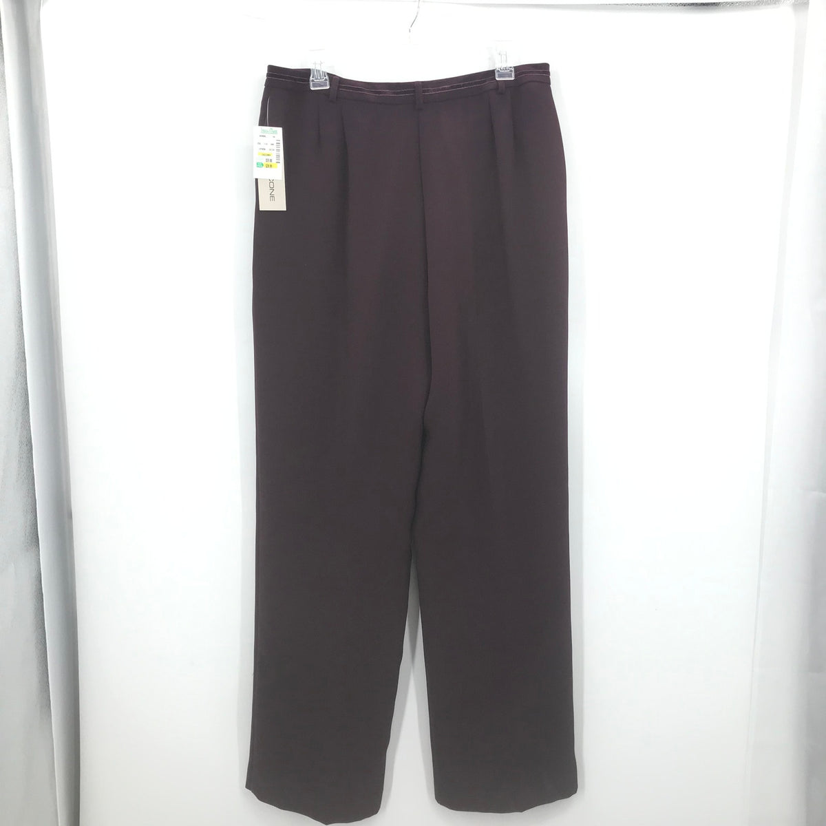 Evan-Picone deep burgundy Stretch Ribbon Waistband Dress Pants Belt Looops 14