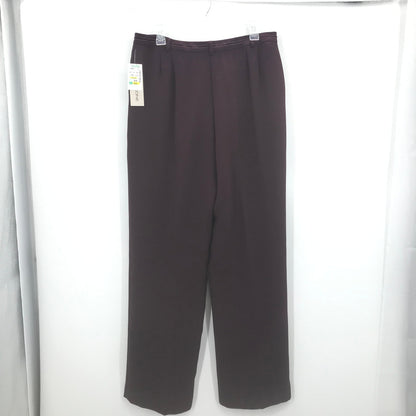 Evan-Picone deep burgundy Stretch Ribbon Waistband Dress Pants Belt Looops 14