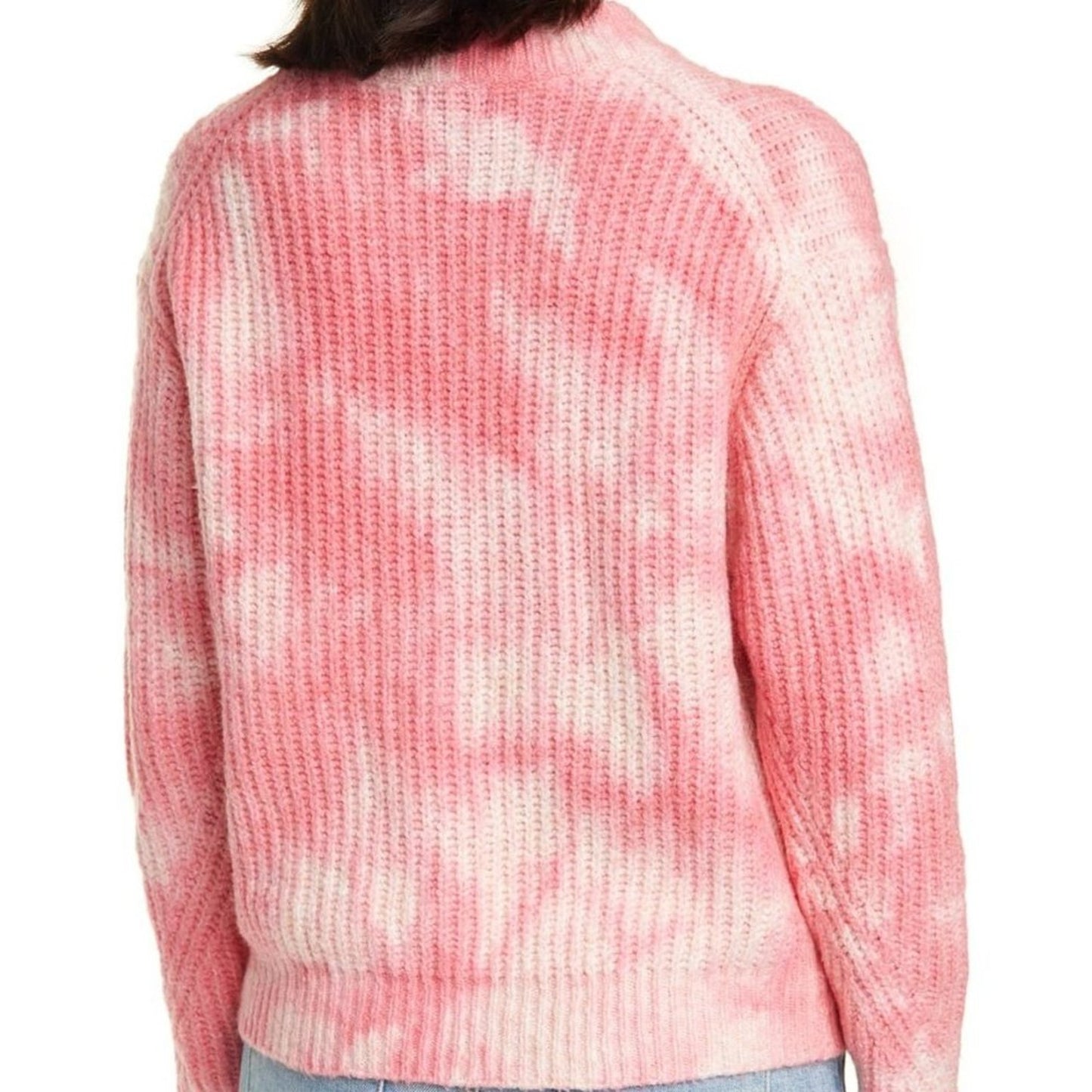 Line Mia Tye Dye Cotton Blend Mock Neck Long Sleeves Sweater Twilight Medium NEW