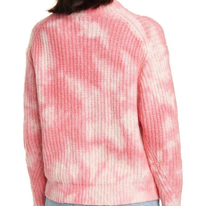 Line Mia Tye Dye Cotton Blend Mock Neck Long Sleeves Sweater Twilight Medium NEW