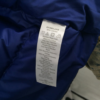 Everlane ReNew Down Puffy Puffer Hood Long Sleeve cobalt Blue Coat Jacket Small