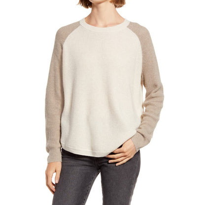 Madewell Jane Waffle Stitch Pullover Sweater Heather Cement Size Small NWT
