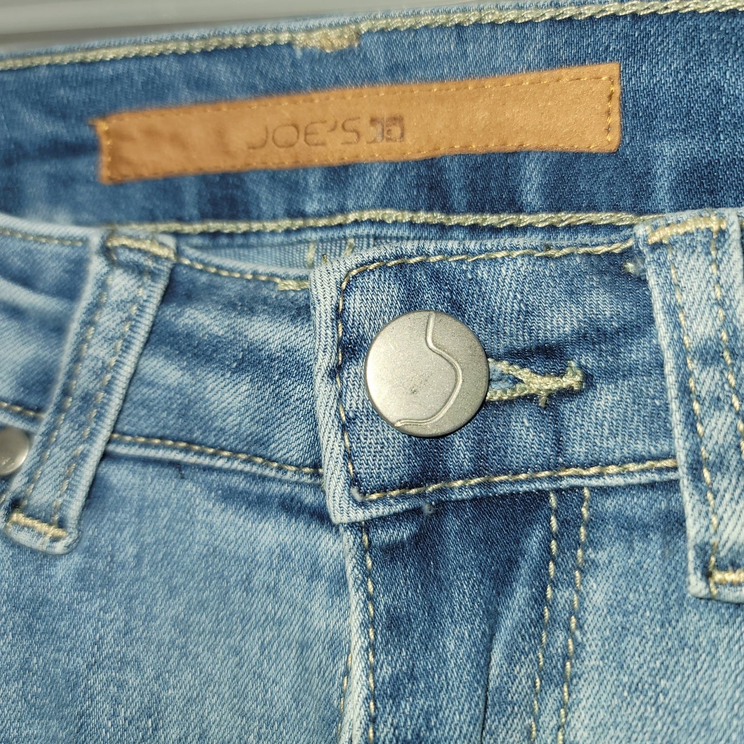 Joe's Stretch Denim High Rise Ruffle Capri Jeans Light Wash Blue Child 12