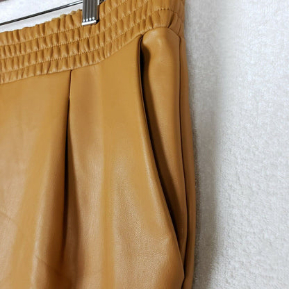 Halogen Atlantic Pacific Faux Leather Pull On Pants Size XXL/2X Camel Brown NWT