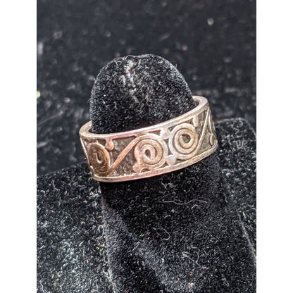Vintage Handmade 925 Sterling Silver Celtic Filigree Spiral Pinky Small Ring 4.5