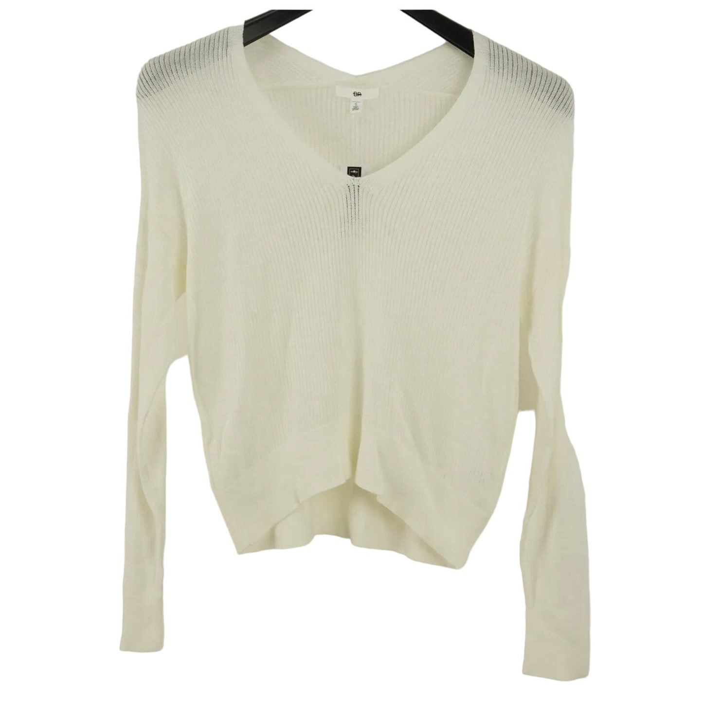 BP. V-Neck Open Weave Lightweight Sweater Top XL/Extra Large in Ivory NWT