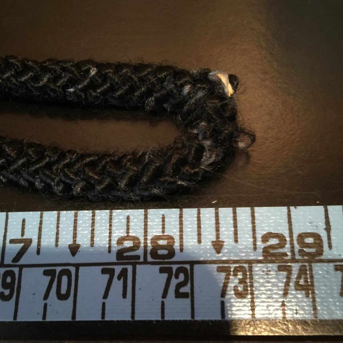Vintage Black Rope Braided Belt Rope Knot Pearlescent shell Stone Small/Medium