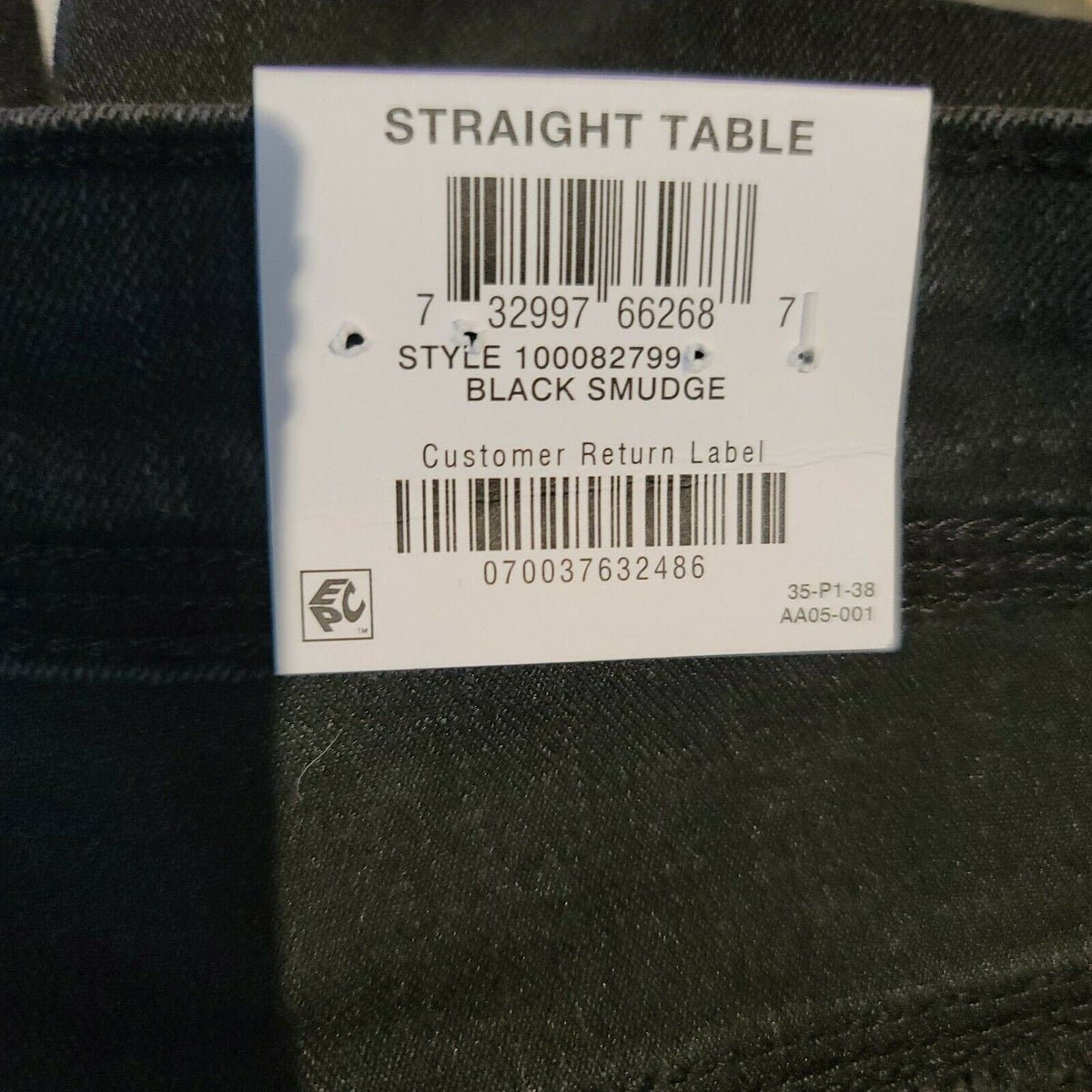 Style & Co Tummy-Control Straight-Leg Jeans High Rise Black Smudge Size 18 pants