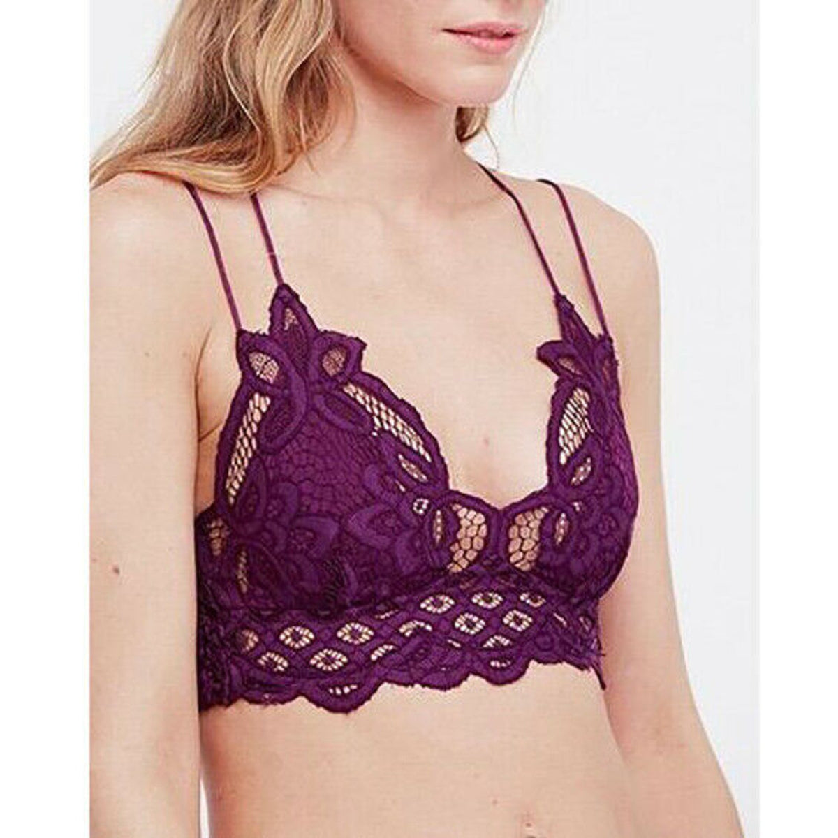Free People FP Galloon Racerback Hot Pink Lace Bralette Free People lace XS NEW