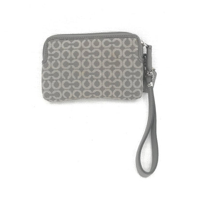 CoachCoach Madison Dotted Op Art Signature Jacquard Wristlet in gray and silver