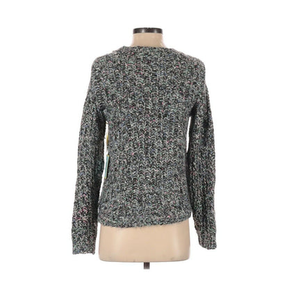 Cece NWT Pullover Grey Sweater Long Sleeve Multicolor Crew Neck Size XS