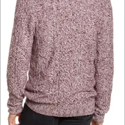 1901 Burgundy Shawl Collar Mélange Pullover XL