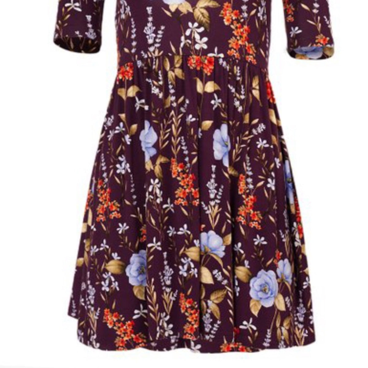 Forever 21 NEW Purple & Orange Floral Dress Size Medium new skater style