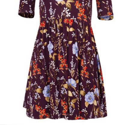Forever 21 NEW Purple & Orange Floral Dress Size Medium new skater style