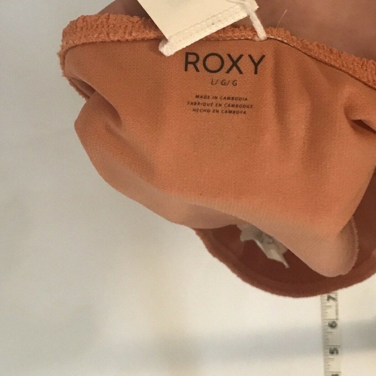 ROXY Sun Memory Textured Bikini Bottom Swimsuit Bathing Size Large