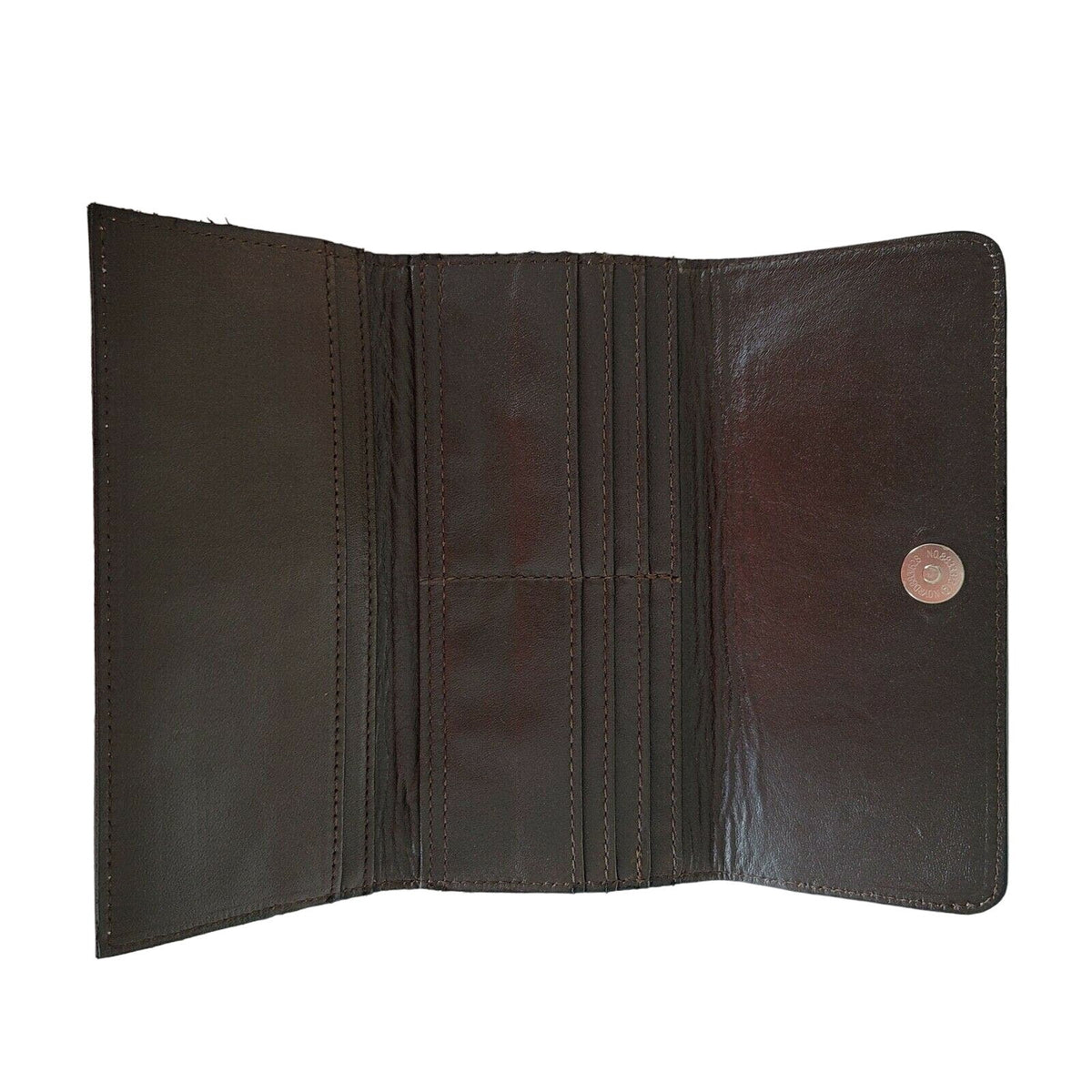 Hand tooled leather wallet trifold White 7 1/2"x 4" BOHO Chic Mexican Artisan