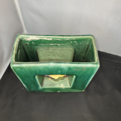 VINTAGE 1950's~60's McCoy Yellow Bird in a Box Green Vase