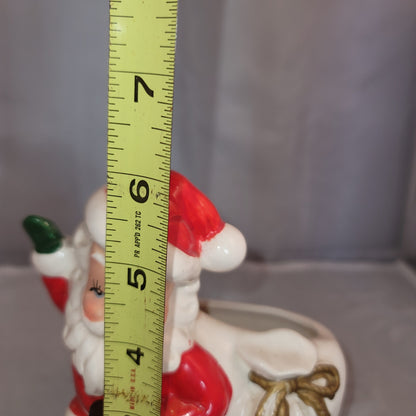 Vintage Ardco Ceramic Santa Claus Planter Approx. 6" tall